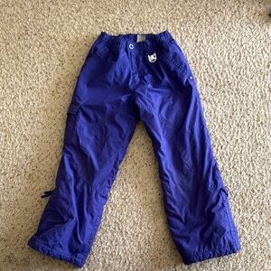 Kids Purple Snow Pants with Adjustable Waist